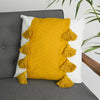 Hand-Woven Yellow & White Boho Moroccan Decorative Throw Pillow 19x19